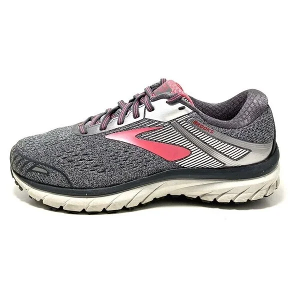 Brooks Adrenaline GTS 18 Gray Pink Lace Up Running Shoes Sneakers Size 10B - Picture 2 of 15